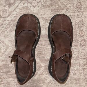 dELiA*s Brown Leather Slip-On Loafers with Strap
